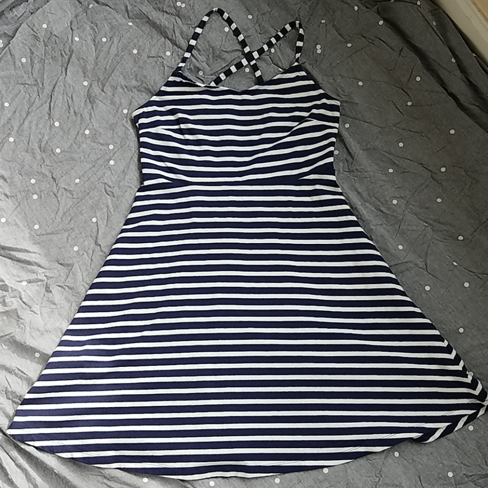 Navy and white knit  dress